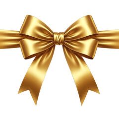 Golden ribbon bow isolated