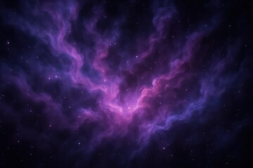 Purple and Pink Nebula in Deep Outer Space