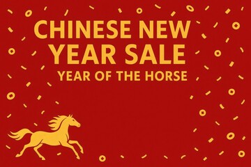 Chinese New Year Sale Banner Featuring Year of the Horse