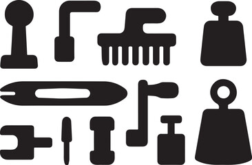 Loom Adjustment and Tension Tools Silhouette Bundle.eps