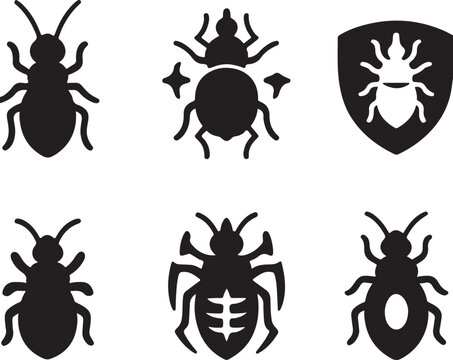 Booklouse Silhouette Icon Set.eps