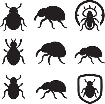 Weevil Silhouette Icon Set.eps