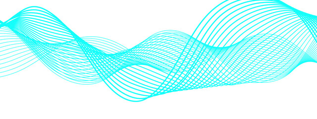 Abstract Cyan Turquoise Wave Line With Smooth Flowing Pattern for Tech Presentations, Corporate Branding & Modern Digital Fluidity. 