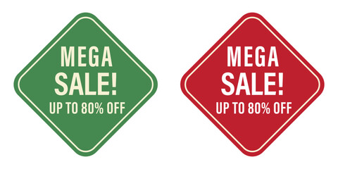 Mega sale discount offer up to 80% off on products and services for limited time promotions and marketing campaigns