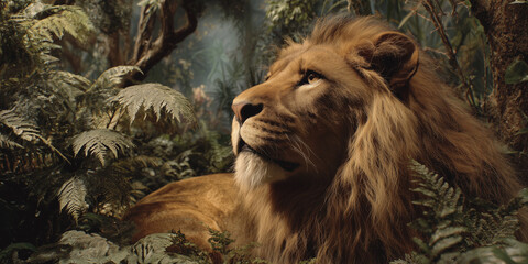 Lion king of the jungle and power symbol