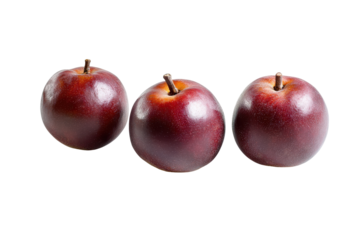 Ripe mangosteens isolated on transparent background. Sweet mangosteens isolated on white background.