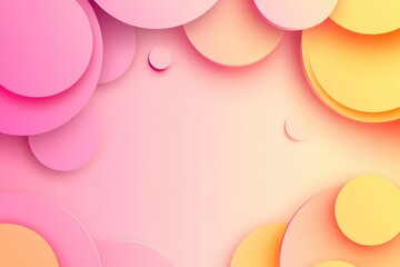 Layered pink and orange circles forming an abstract design