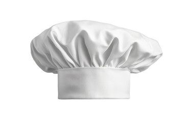 Traditional white chef hat isolated on transparent background. White chef's cap isolated on white background.
