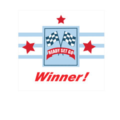 ready to go winner print vector