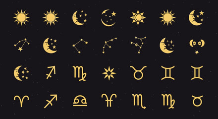 Astrology and Celestial Symbols Collection © MUHRODIN