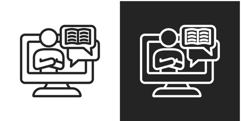 Teacher Icon In Black And White Line Style
