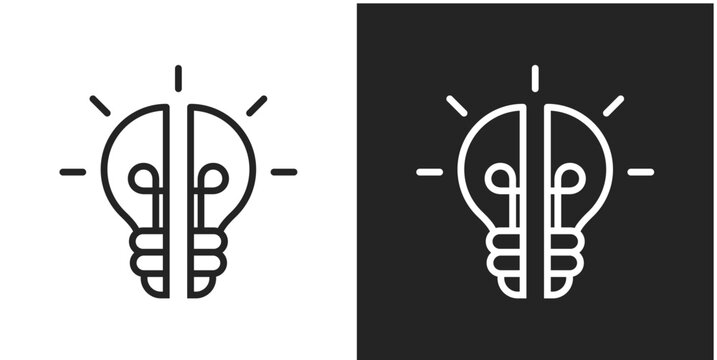 Knowledge Gaps Icon In Black And White Line Style