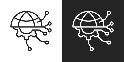 Disruptive Technology Icon In Black And White Line Style