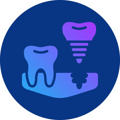 Dental implant icon for dental, website, application, printing, document, poster design, etc