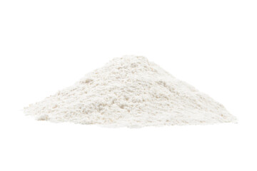 heap of white flour isolated on white background