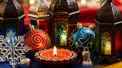 christmas candles and decorations