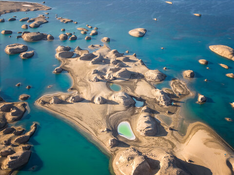 Aerial View of the Water Yadan Scenic Area in Qinghai, China
