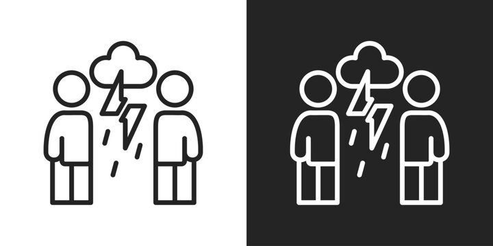 hostility Icon In Black And White Line Style