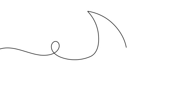 Crescent moon continuous one line drawing festival night 4k animation video