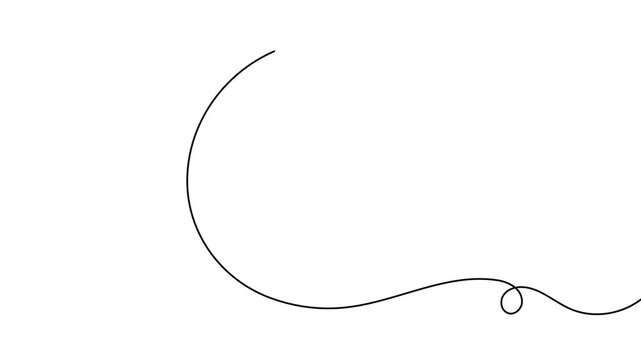 Crescent moon continuous one line drawing festival night 4k animation video