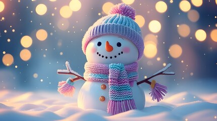 "Cute Snowman in a Winter Wonderland"