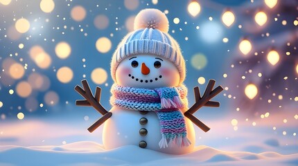 "Cute Snowman in a Winter Wonderland"