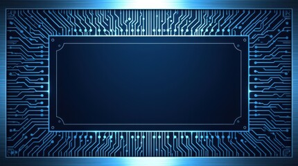 Abstract circuit board pattern in electric blue and metallic silver, symbolizing technology and connection, modern corporate business greeting, digital futuristic look. Generative AI