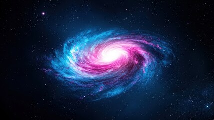 Obraz premium Colorful Swirling Galaxy in Deep Space with Bright Core and Sparkling Stars All Around