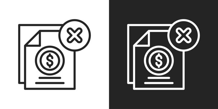 Unqualified Icon In Black And White Line Style