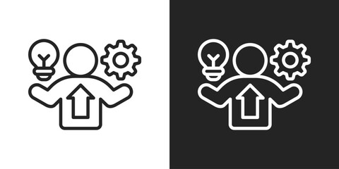 Personal Development Icon In Black And White Line Style