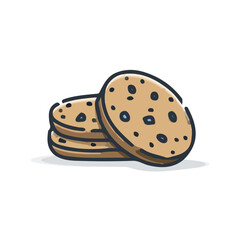 Baking Cookies, 2D flat vector illustration, simple and modern style, isolated on a plain white background.