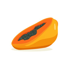 Simple flat 2D vector graphic of Papaya, modern icon look, displayed on a pure white background.