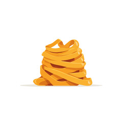 2D flat vector illustration of Fettuccine Bolognese, designed in a clean icon style and isolated on a white background.