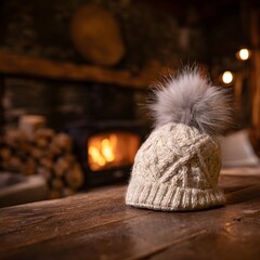 Gorro de Invierno junto a la Chimenea