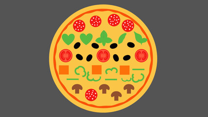 Customizable Pizza Toppings Layout Vector