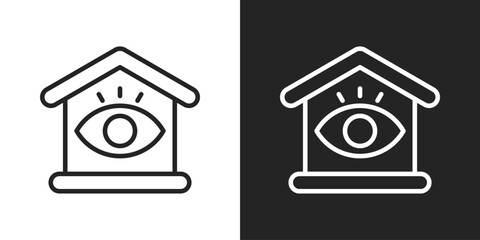 Surveillance Authority Icon In Black And White Line Style