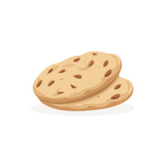 Flat 2D vector illustration of Pita Bread, simple icon style on a clean white background.