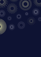 Holiday Greeting Card designs. Elegant gold pattern Christmas elements and icons including pine trees, snowflakes, stars, fireworks, santa. Vector Illustration. PNG or JPG