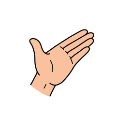 Open hand gesture in a minimalist vector design  