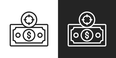 Currency Exchange Icon In Black And White Line Style