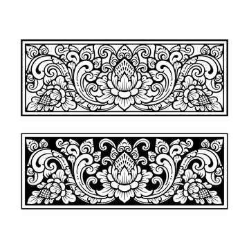 Balinese ornament line art vector premium 24