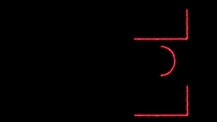 youtube end screen neon glowing outro animation isolated on the black background