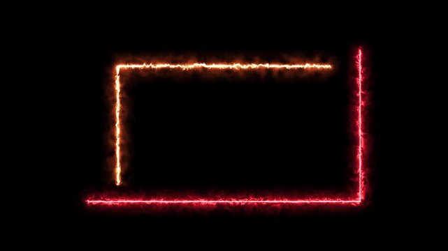 neon  glowing facecam frame animation isolated on black background, overlay for streaming and gaming online, blending mode to screen