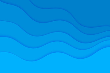 Abstract vector background with blue waves water. Ocean waves illustration.
