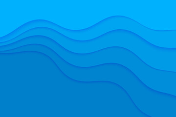 Abstract vector background with blue waves water. Ocean waves illustration.
