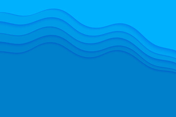 Abstract vector background with blue waves water. Ocean waves illustration.