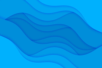 Abstract vector background with blue waves water. Ocean waves illustration.