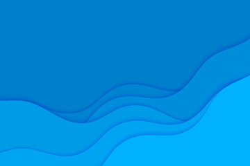 Abstract vector background with blue waves water. Ocean waves illustration.