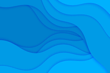 Abstract vector background with blue waves water. Ocean waves illustration.