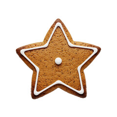 Gingerbread star cookie, isolated